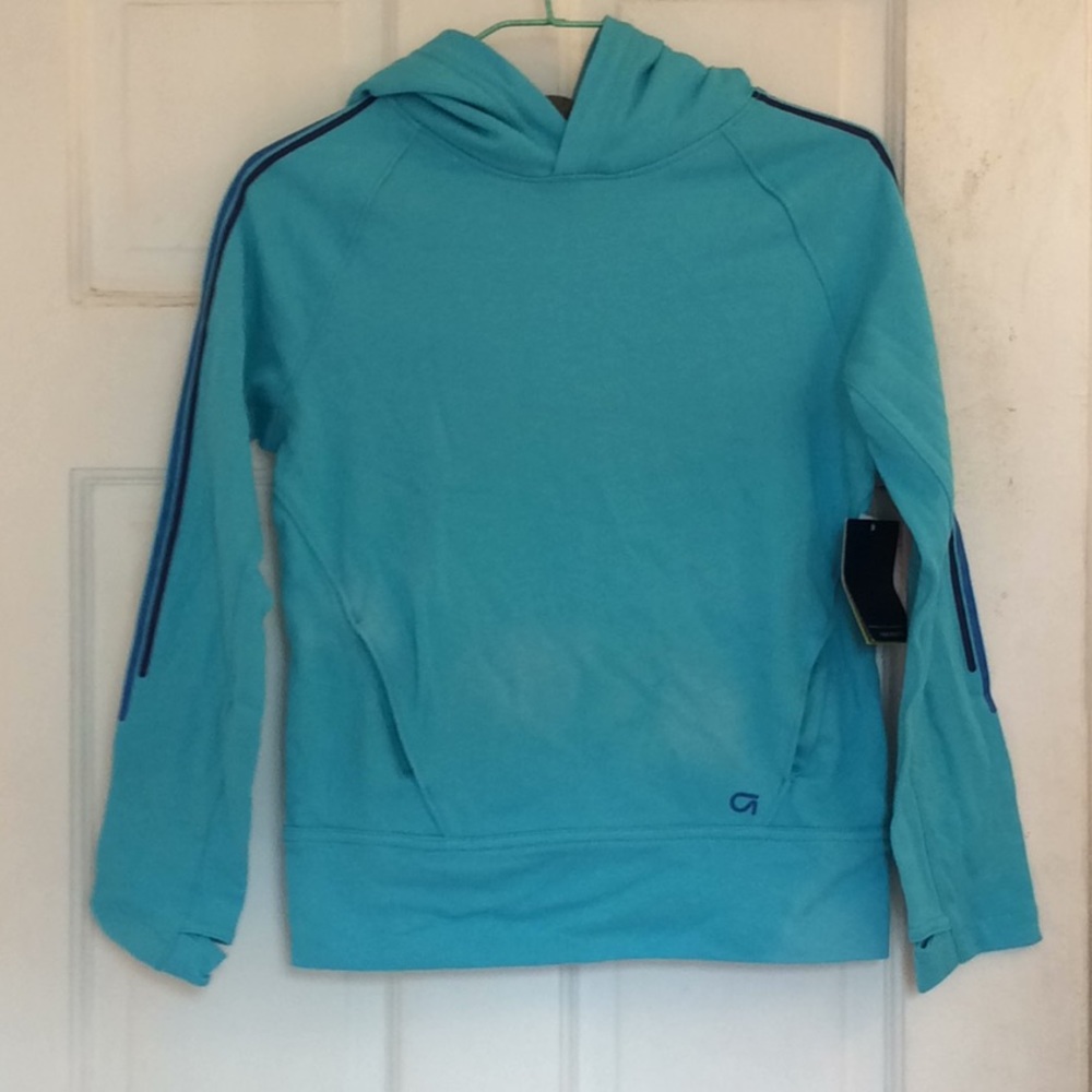 NWT Gap kids unisex teal blue hoodie top in size small 6-7
